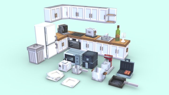 Minecraft Kitchen 3D Model