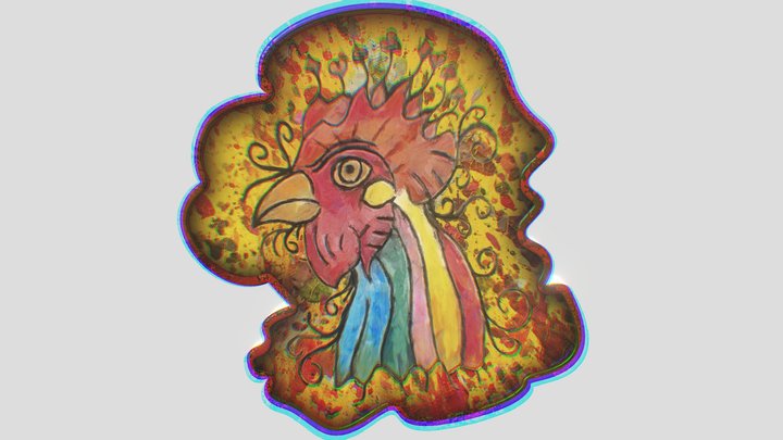 Rooster Badge 3D Model