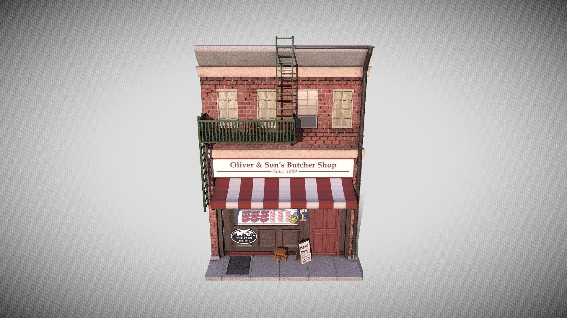 Storefront Butcher shop - 3D model by Jose.Hdez (@phokingballz ...