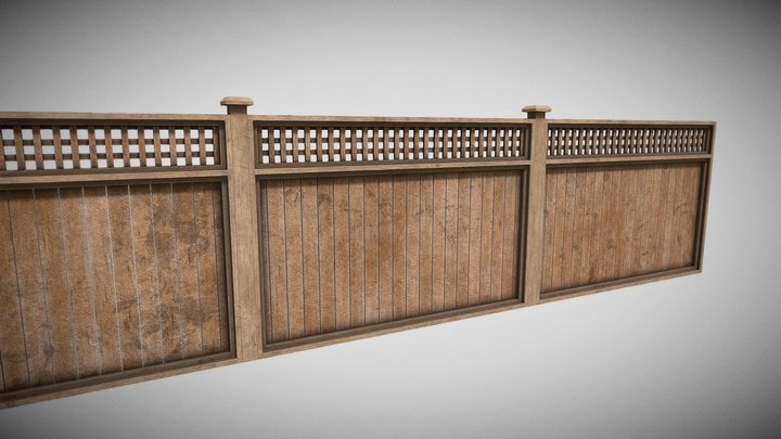 Wood Fence 3D Model