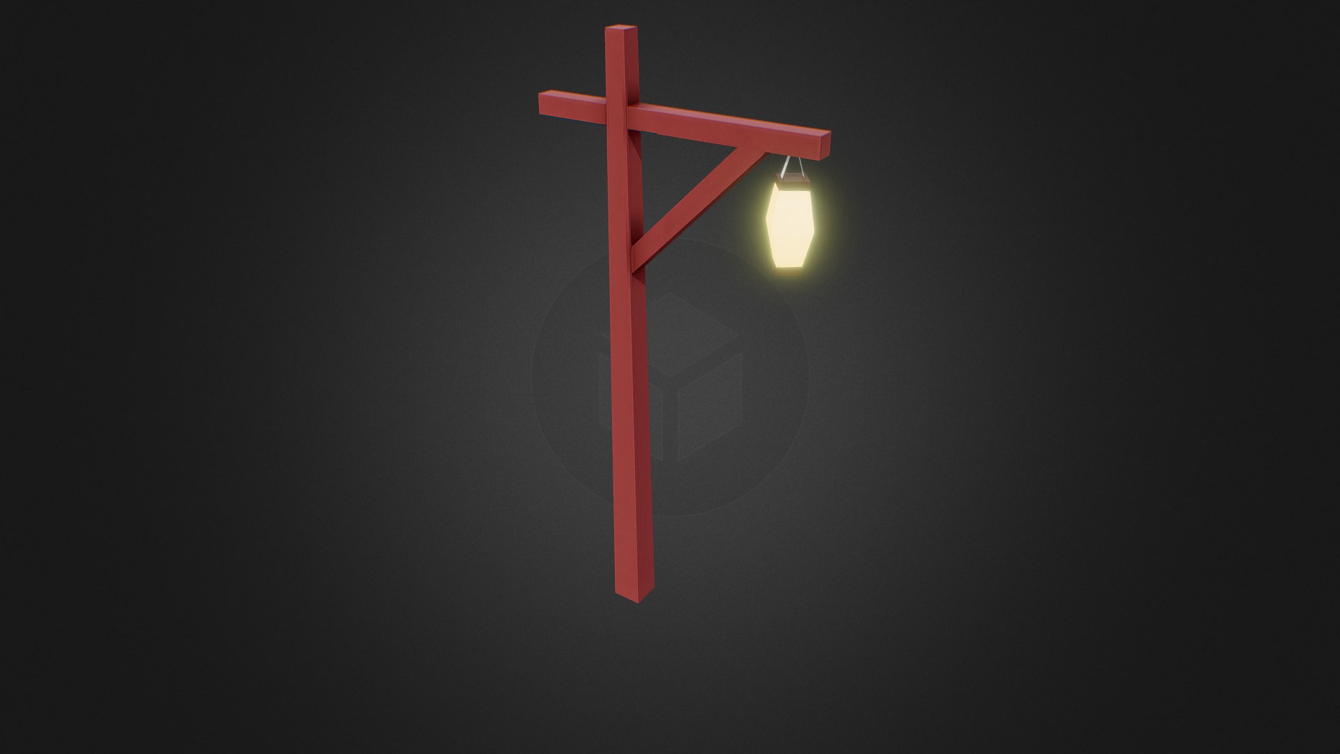 3D model Streetlight - This is a 3D model of the Streetlight. The 3D model is about a red cross with a white circle in the middle.