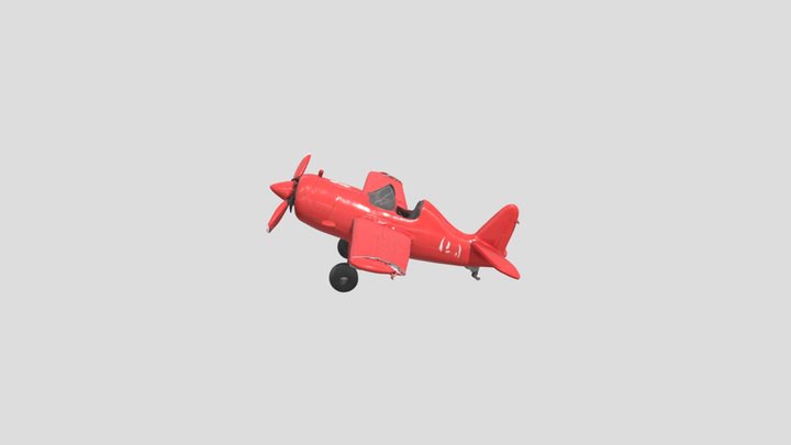Red Postal technology aircraft 3D Model