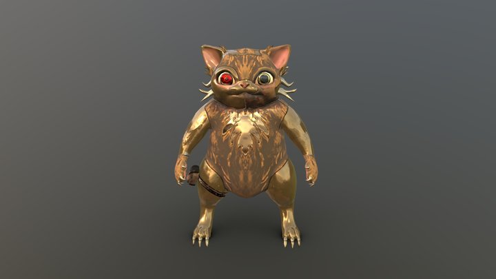 Cyborg Kitty 3D Model