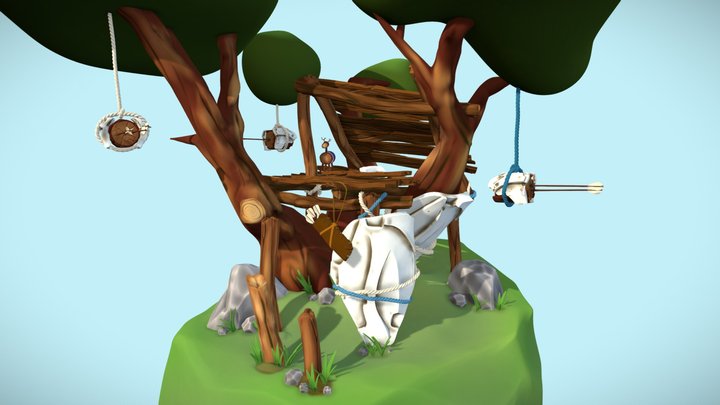 Aloy's Childhood Treehouse 3D Model