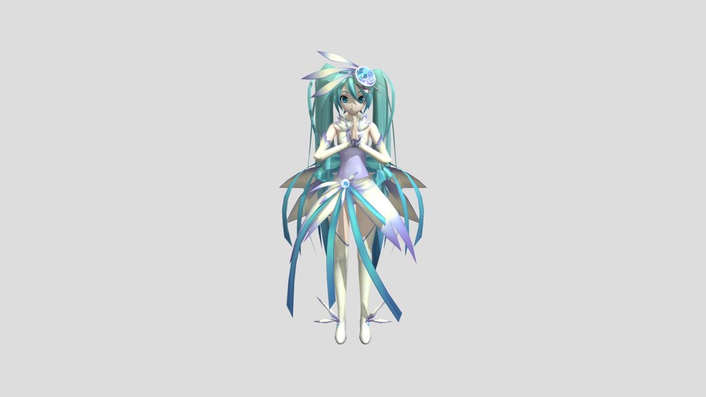 Orbit miku is holding her palms together