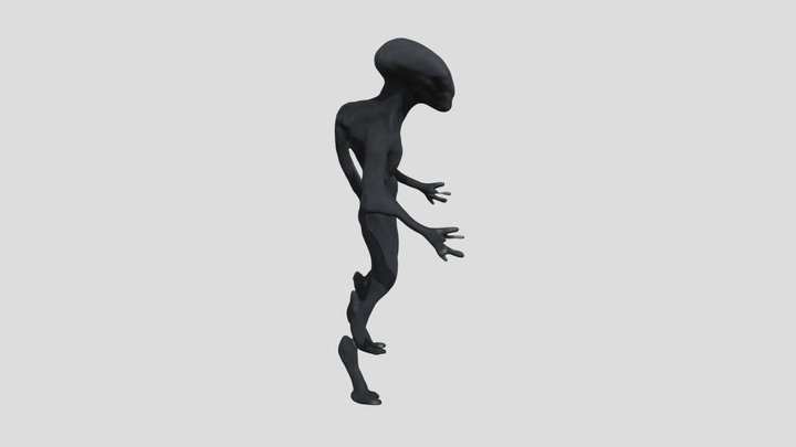 3D alien model created with AI in glb format