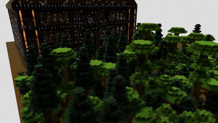 Minecraft horror Mansion with Interiors! 3D Model