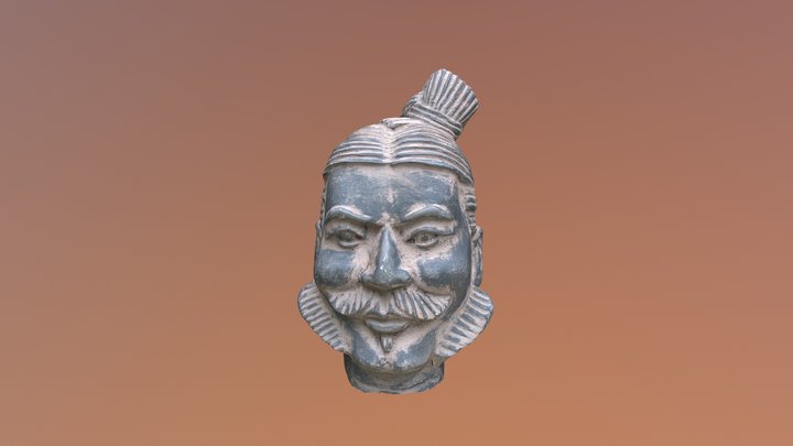 Head of a Chinese soldier 3D Model