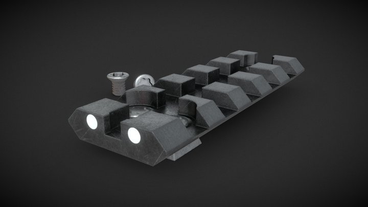 Pistol Mount Picatinny Rail Sight 3D Model
