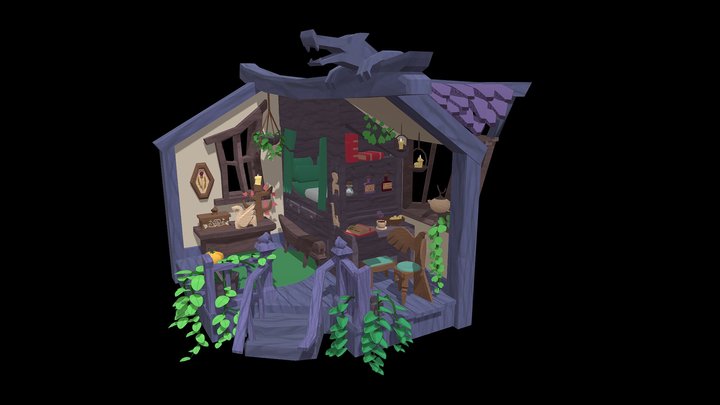 Stylized Room Diorama 3D Model