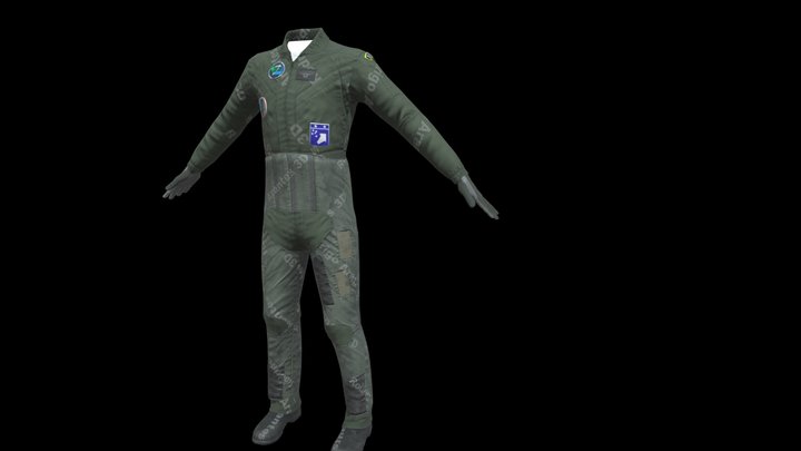 Brazilian Air Force Fighter Pilot Flightsuit 3D Model