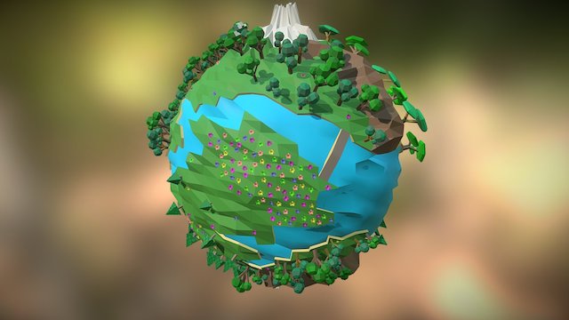 Low Poly Planet 3D Model