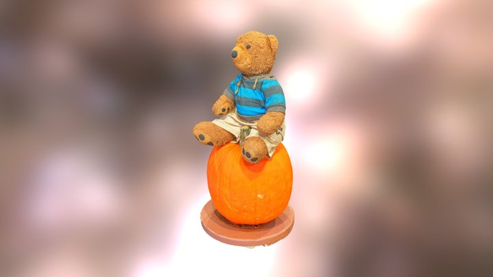Quincey Bruce the Teddy Bear and his Pumpkin 3D Model