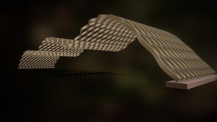 Diamond Grid Wave Canopy 3D Model