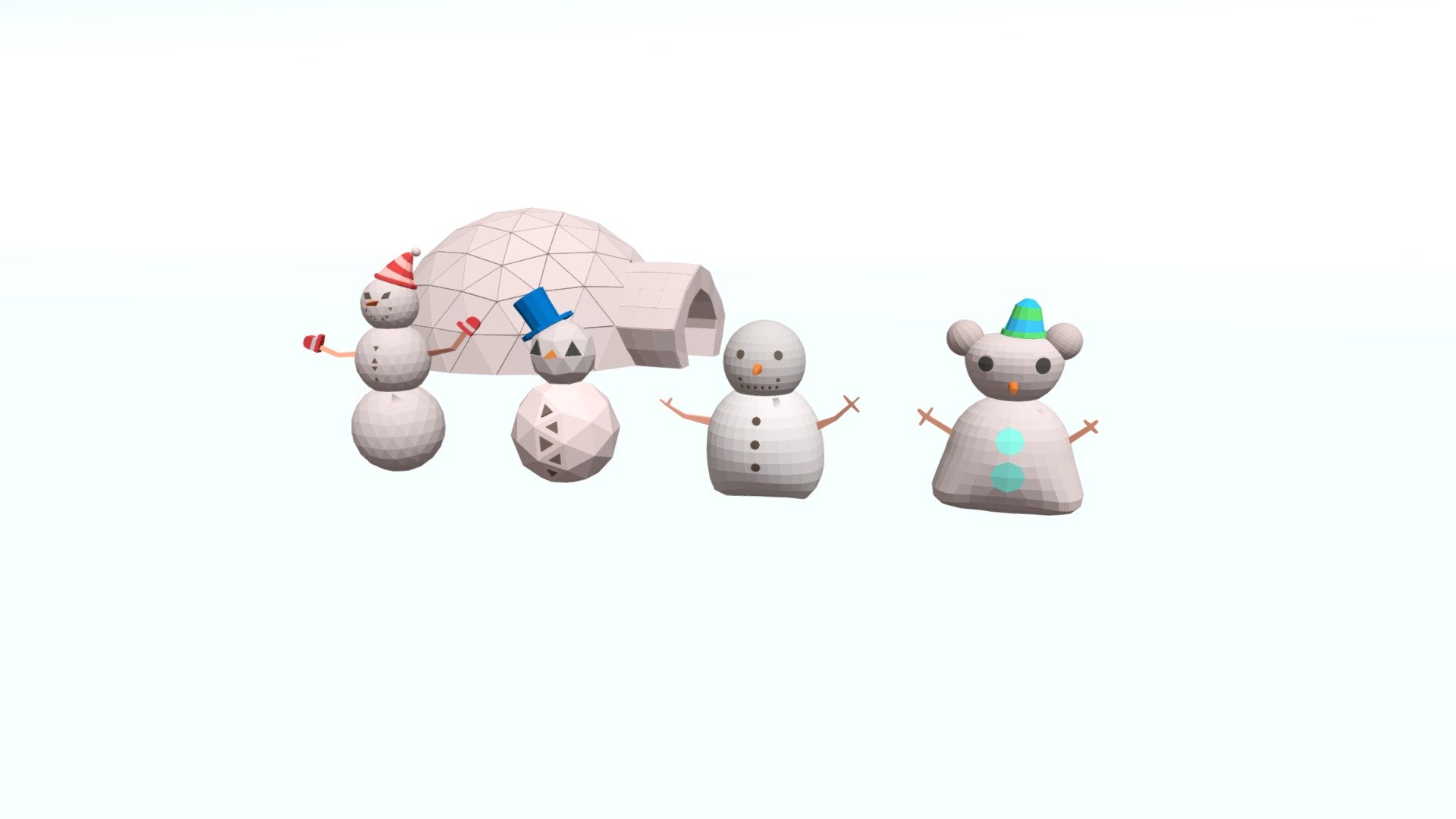 Snowmans pack 3d model