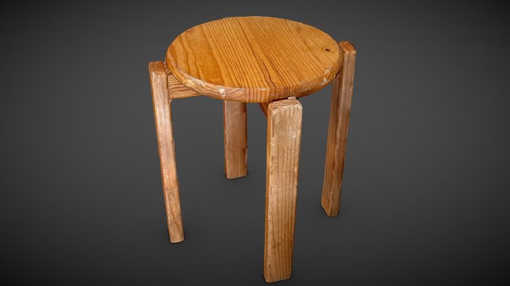 Wood Stool / Holz Hocker 3D Model