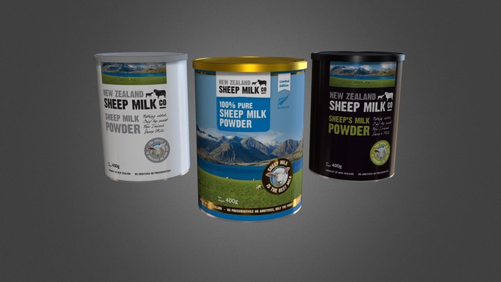 NZ Sheep Milk Can Design 3D Model
