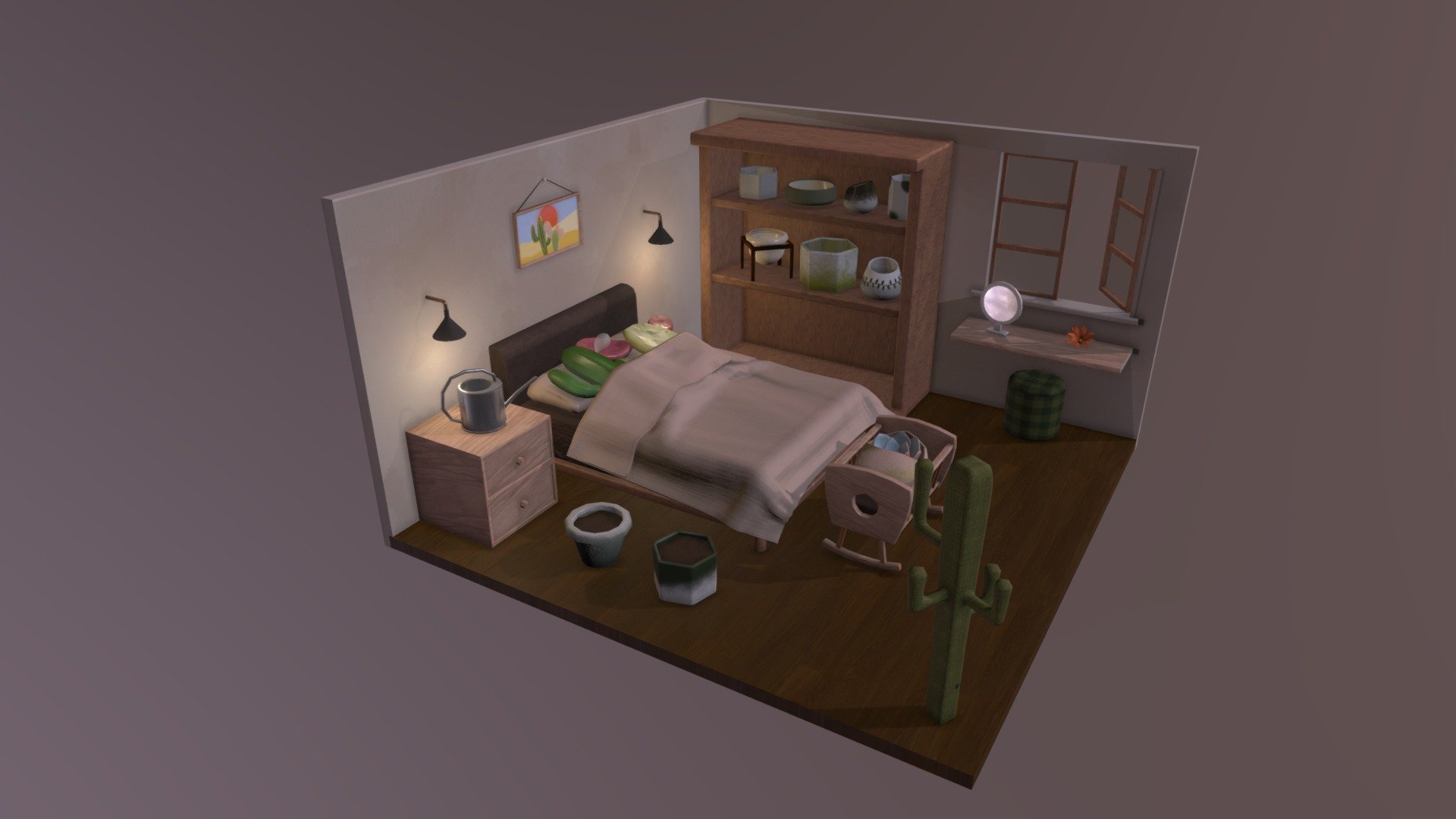 Cactus Family Diorama - 3D model by jangser1011 [4012fd1] - Sketchfab