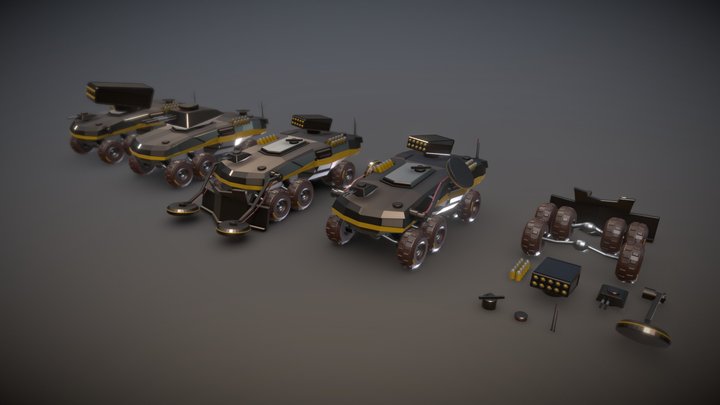Armored Transport - modular asset pack – Free 3D Model STL
