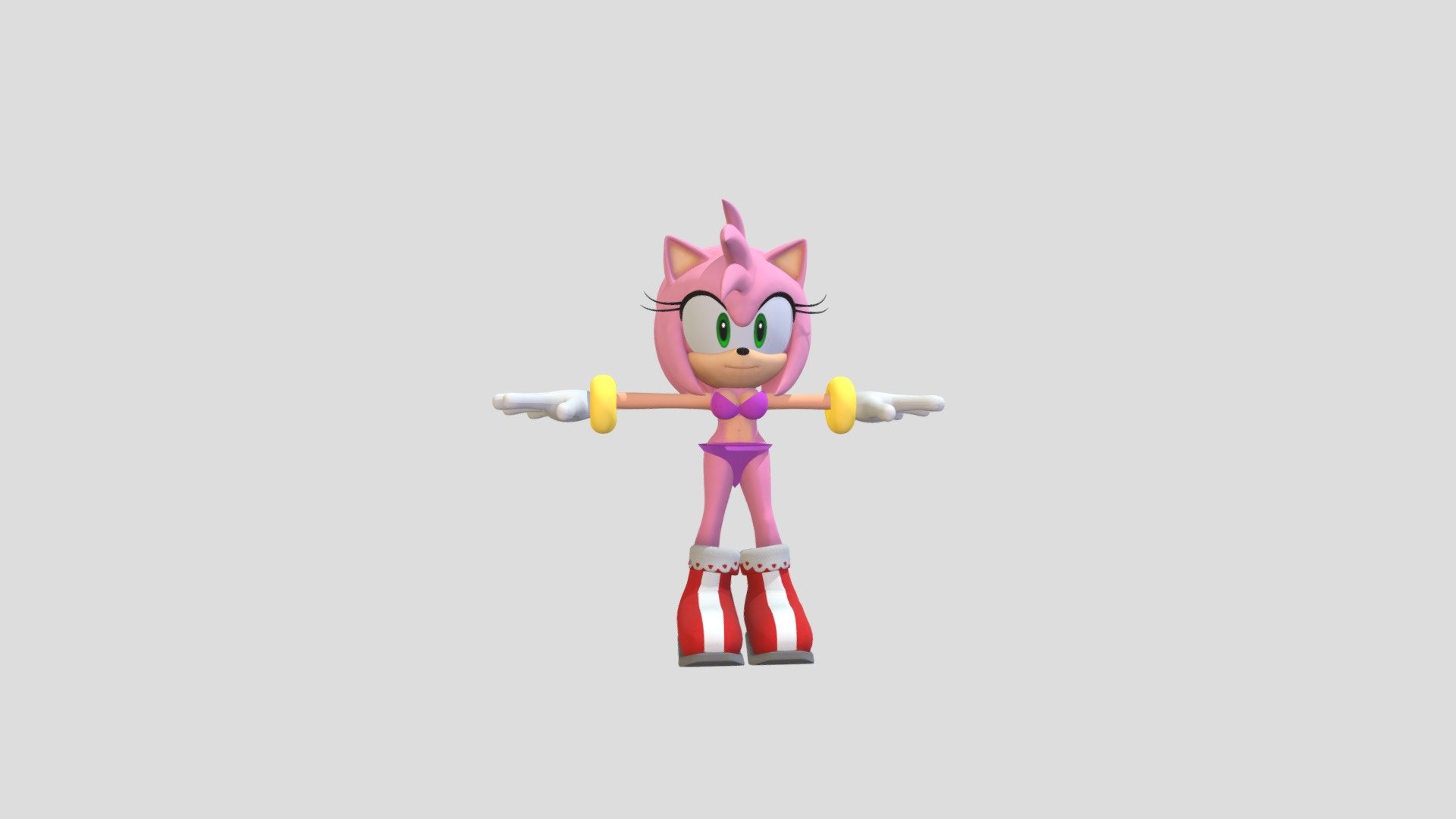 Amy Rose beach skin 3 - Sonic Brawl 3D - Download Free 3D model by ...