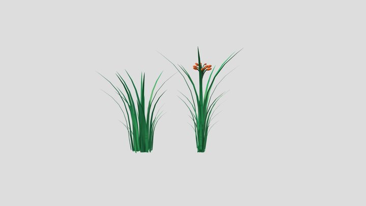 Low Poly Grass 3D Model
