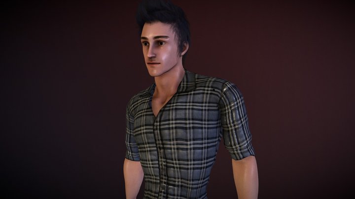Hunky guy with idle animation