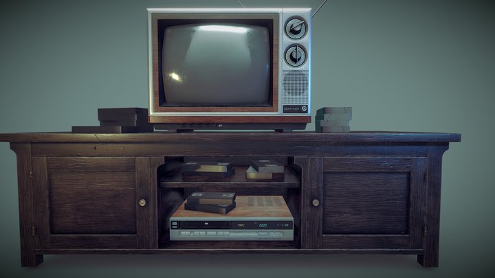 TV Set 80s Asset 3D Model