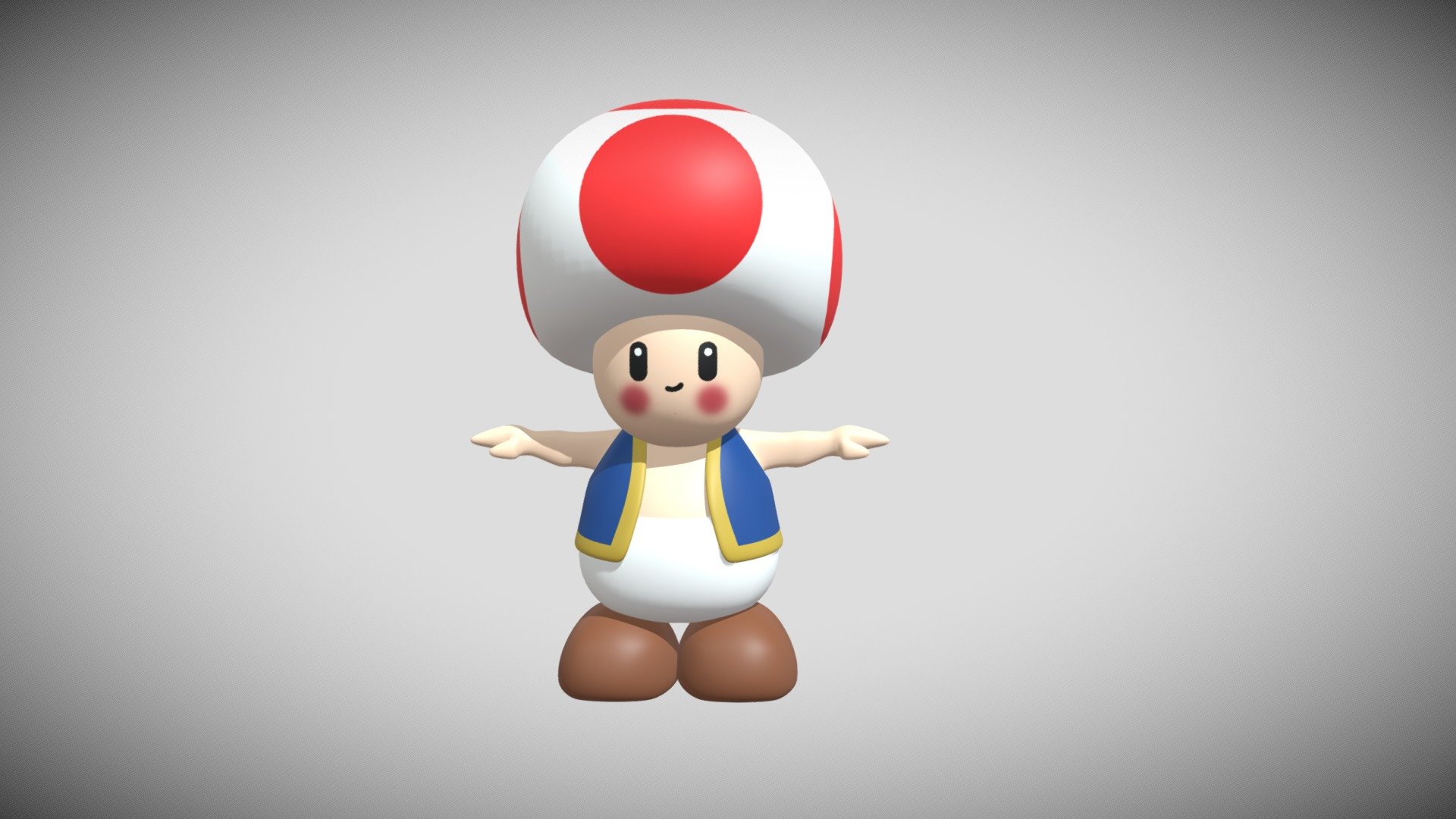 Toad from Super Mario Bros - 3D model by Alejandro de Costas ...