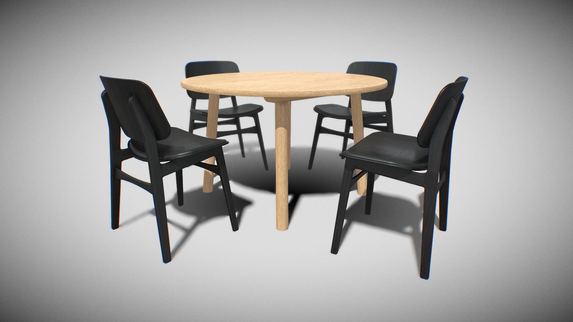 3D model DiningSet V-04-Taro Table and Soborg Chair - This is a 3D model of the DiningSet V-04-Taro Table and Soborg Chair. The 3D model is about a table and chairs.