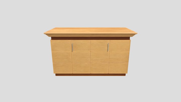 Wooden mid-century sideboard cabinet