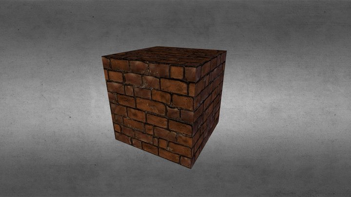 Brick Cube 3D Model
