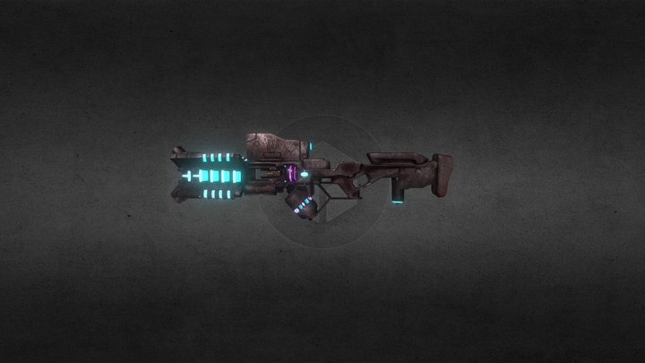 Post Apocalyptic Energy Weapon 3D Model