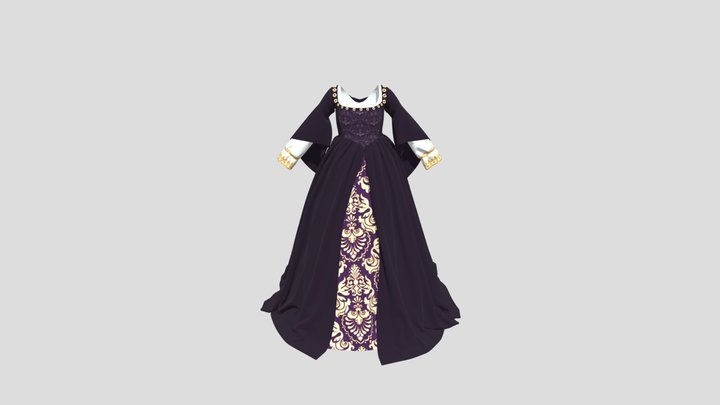 Tudor Noble Gown 3D Model