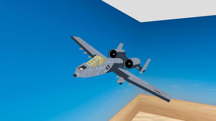Fairchild Republic A-10A (LOW-POLY) 3D Model