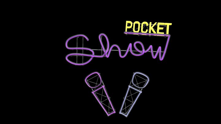 Pocket Show neon sign 3D Model