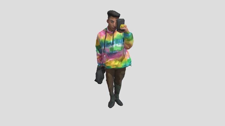Mirror Selfie in Tie-Dye Hoodie 3D Model