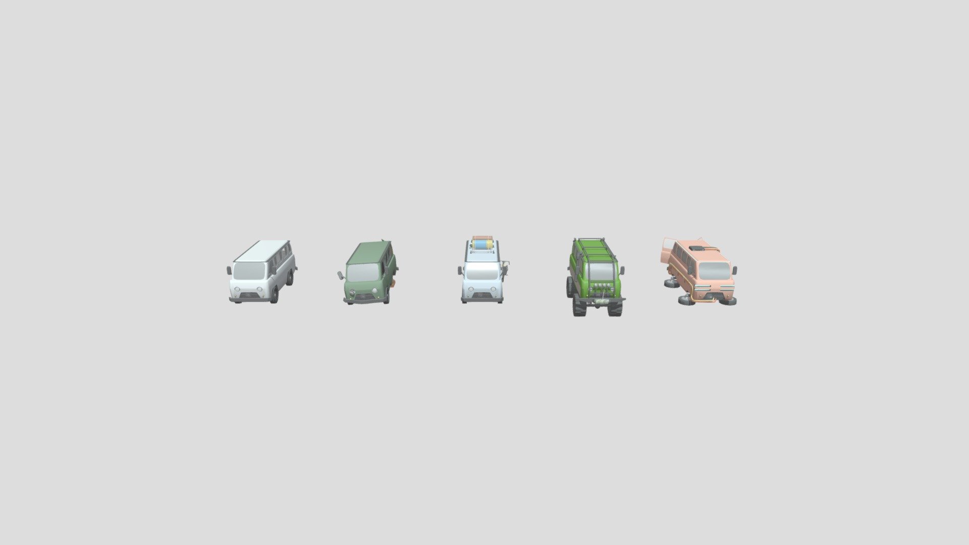 UAZ 5 different versions