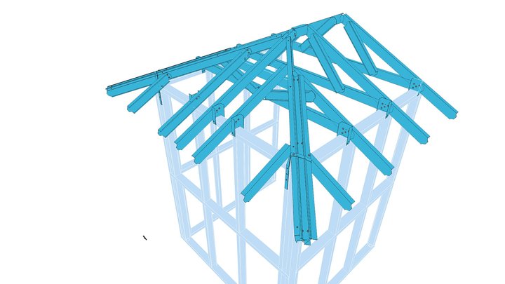 Boxed Hip Rafter Installation Details 3D Model