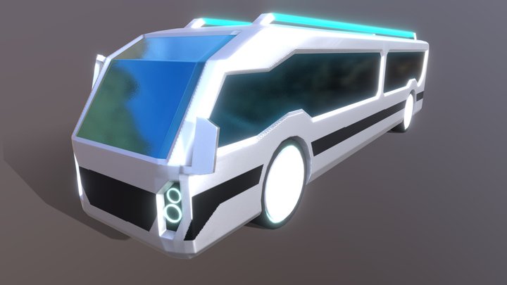 Futuristic Solar Bus 3D Model