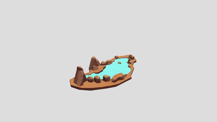 low poly Lake 3D Model