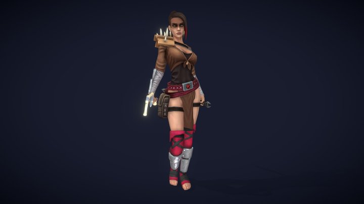 AS_Raider_queen_Idle_01 3D Model