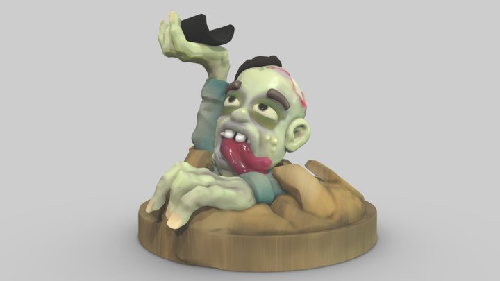 Zombie Bursting Out - Pen Holder 3D Model