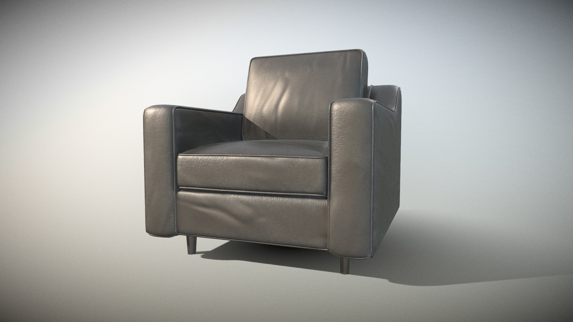 3D model Garrison Sofa 02 - This is a 3D model of the Garrison Sofa 02. The 3D model is about a black leather chair.