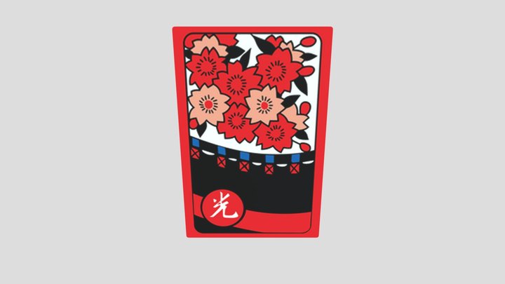hwatu card, sakura 3D Model