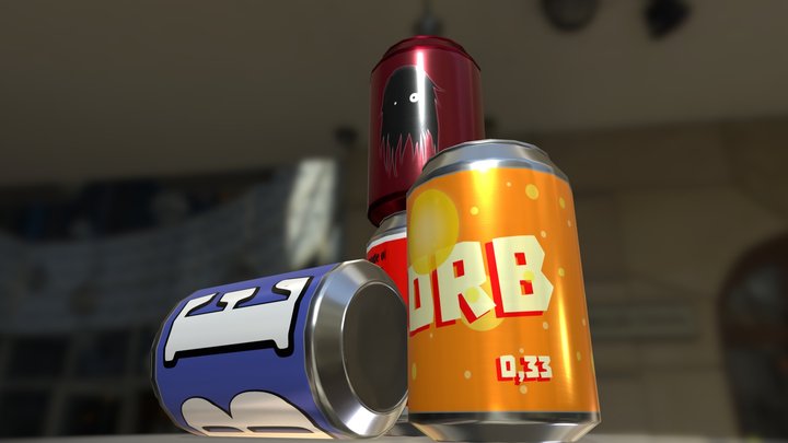 Beverage cans 3D Model