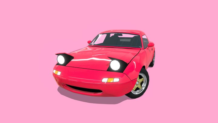 Mazda MX-5 Miata Hardtop LOW POLY 3D Model