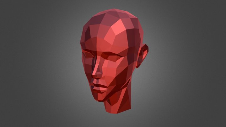 Head Female - Low Poly 3D Model