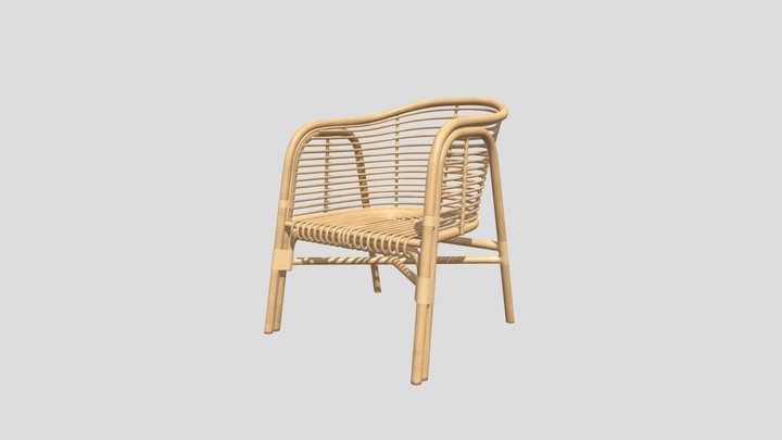Lombok Rattan Lounge Chair 3D Model