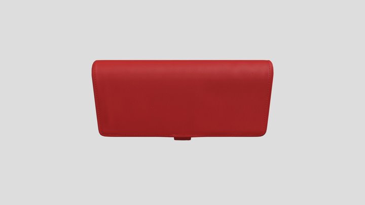 Ladies Long Wallet Red Obj 3D Model