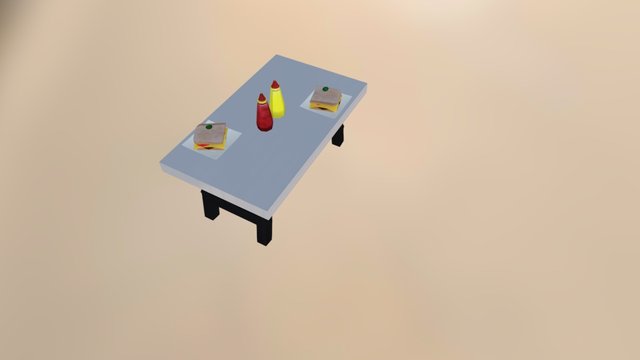 Picnic Table OBJ 3D Model